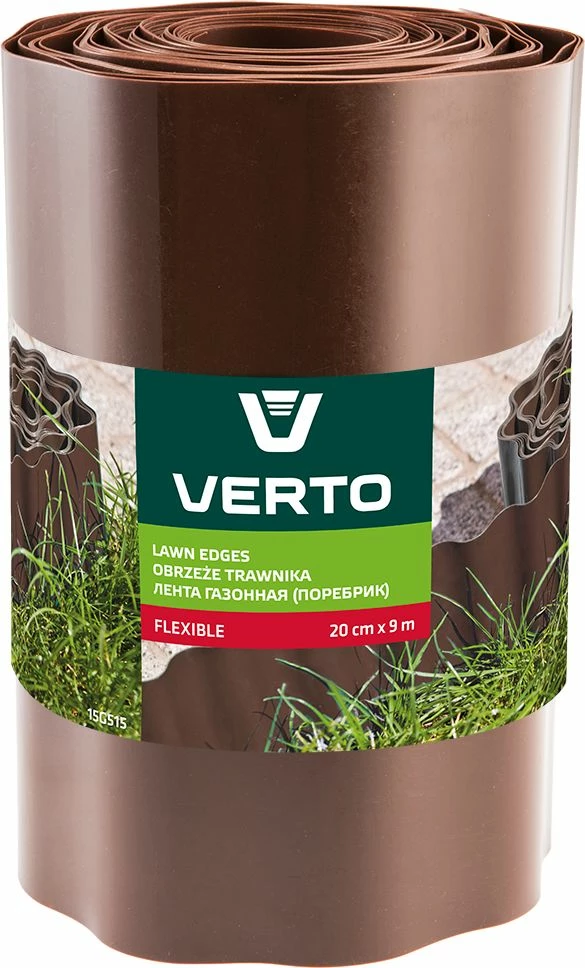 Kufizues lëndine Verto 15G515 20 cm x 9 m, kafe