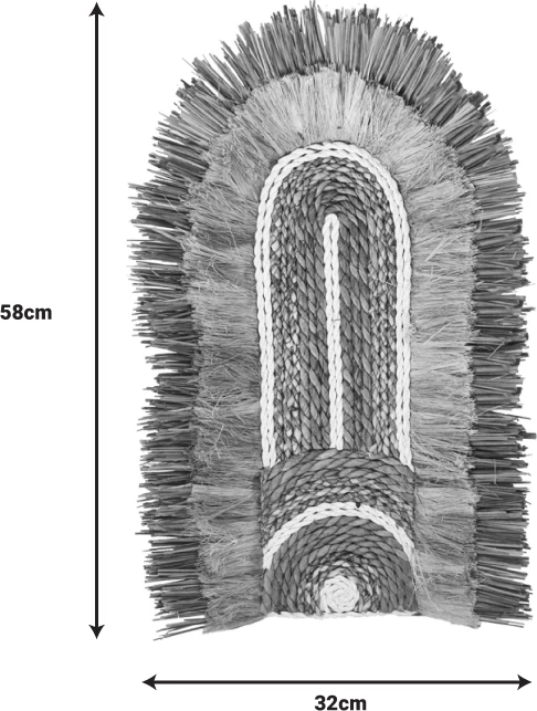 Dekor muror prej bari deti, ngjyrë natyrale, 58x32x8 cm
