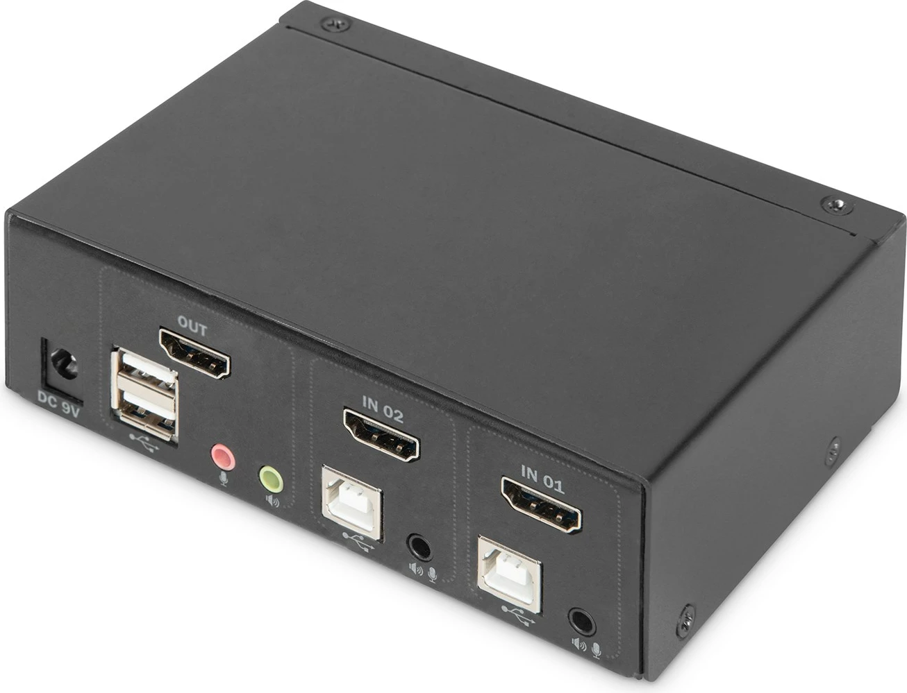 Switch KVM DIGITUS DS-12870, 2 porta, HDMI, 4K, Metalik