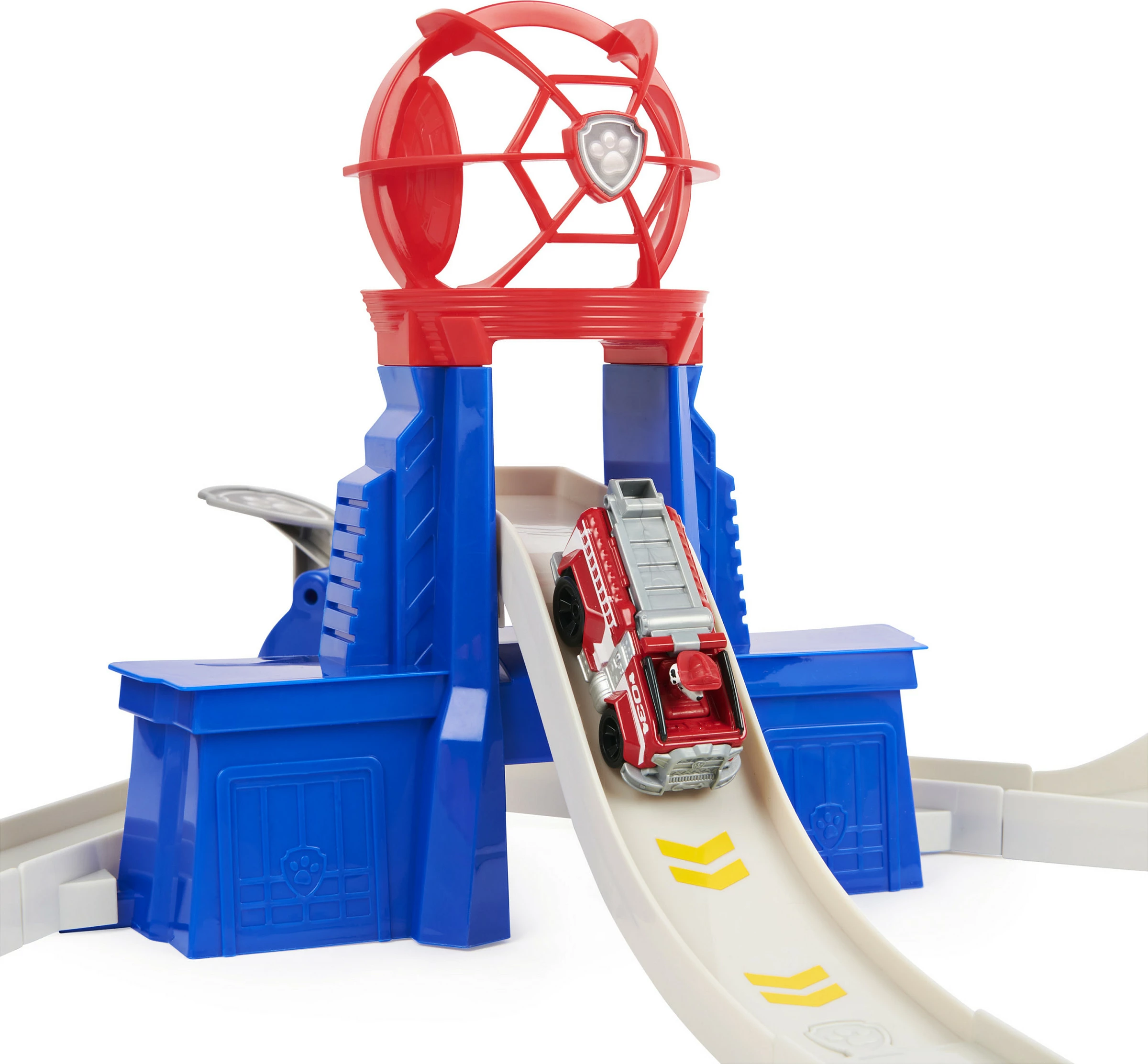 Set pistë me veturë Spin Master PAW Patrol True Metal Total City Rescue, Marshall 1:55, 3+ vjeç, shumëngjyrësh