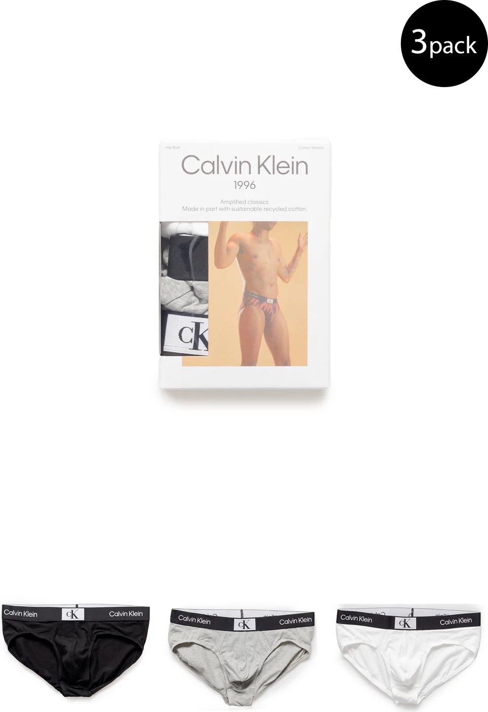 Të brendshme hip brief për meshkuj Calvin Klein Underwear 000NB3527A, të bardha