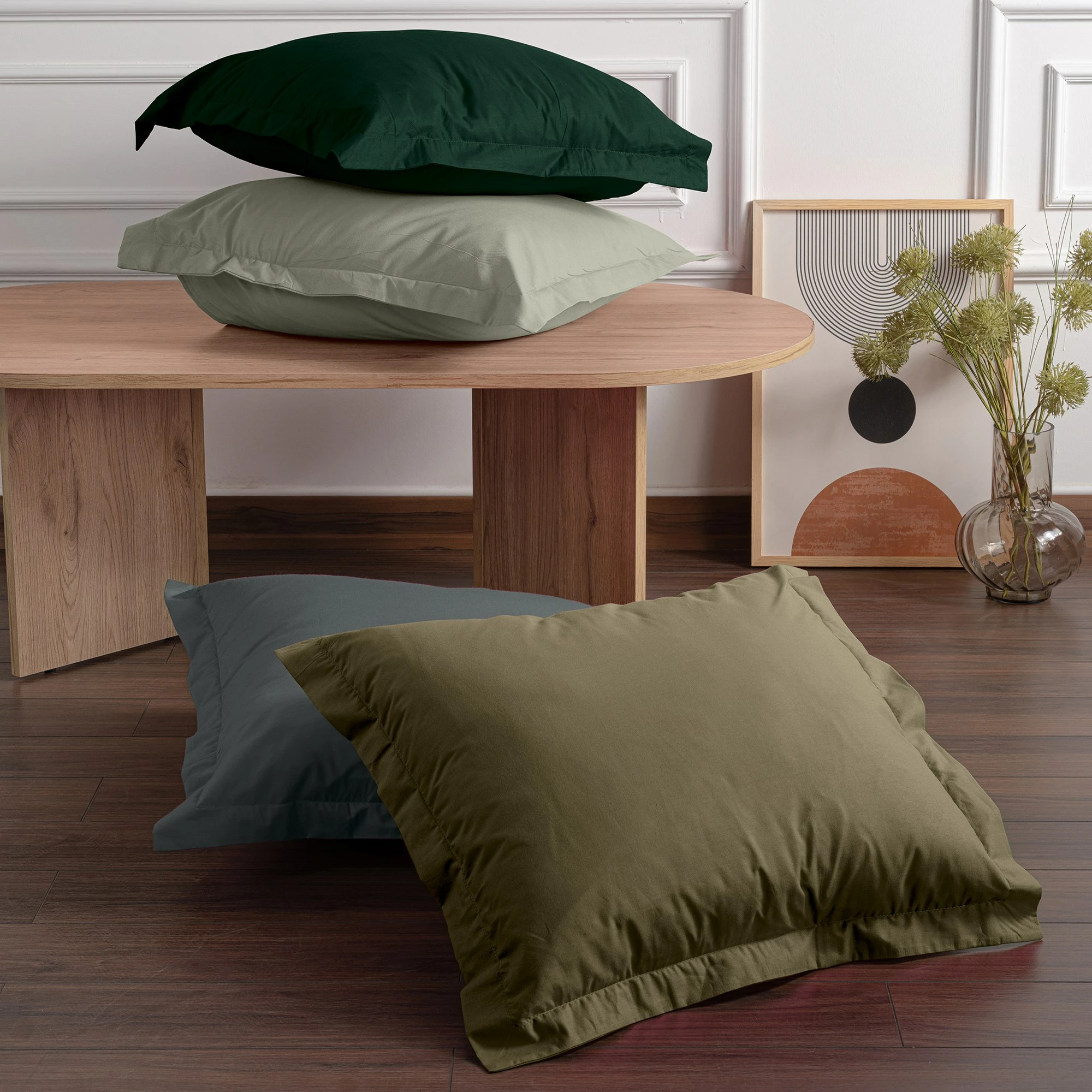 Set këllëfësh jastëku Oxford (2 copë), ngjyrë gri e errët, L'essentiel, 50x80+5cm