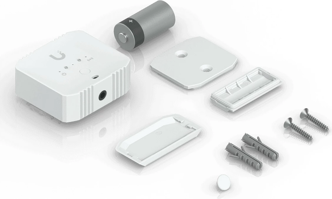 Sensor ambiental Ubiquiti USL-Environmental, multisensor temperaturë/lagështi/dritë + zbulim rrjedhje uji, i bardhë