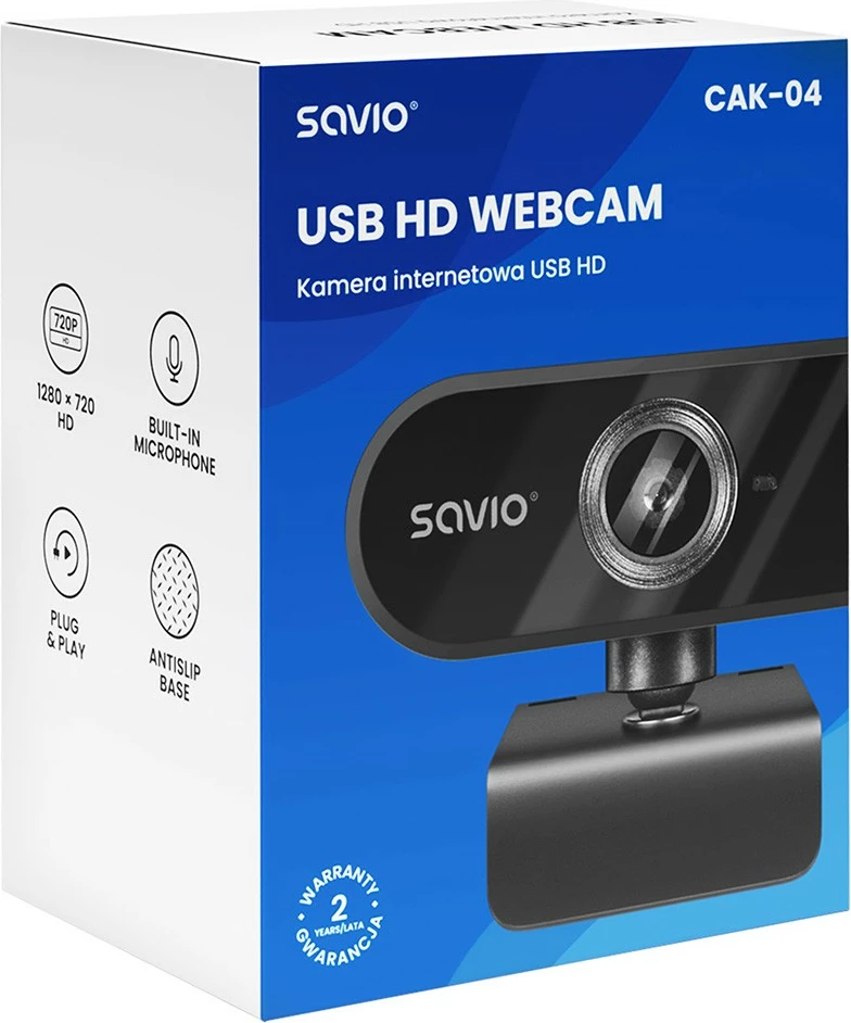 Kamerë interneti Savio CAK-04 HD 720p USB me mikrofon, e zezë