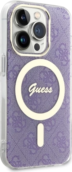 Mbështjellës Guess 4G MagSafe për iPhone 14 Pro 6.1", vjollcë