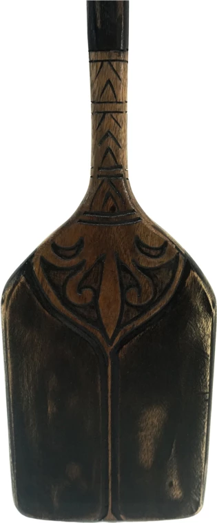 Dekor për mur, lopatë druri Boon, dru mahogany, ngjyrë e zezë-natyrale, 20x3x120cm