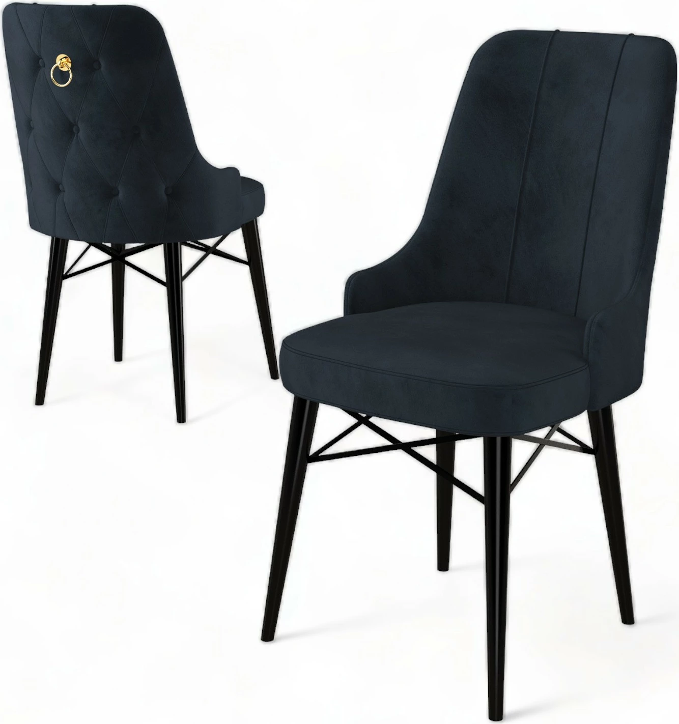 Set karrigash (4 copë), Hanah Home, Pare, antracit, e zezë