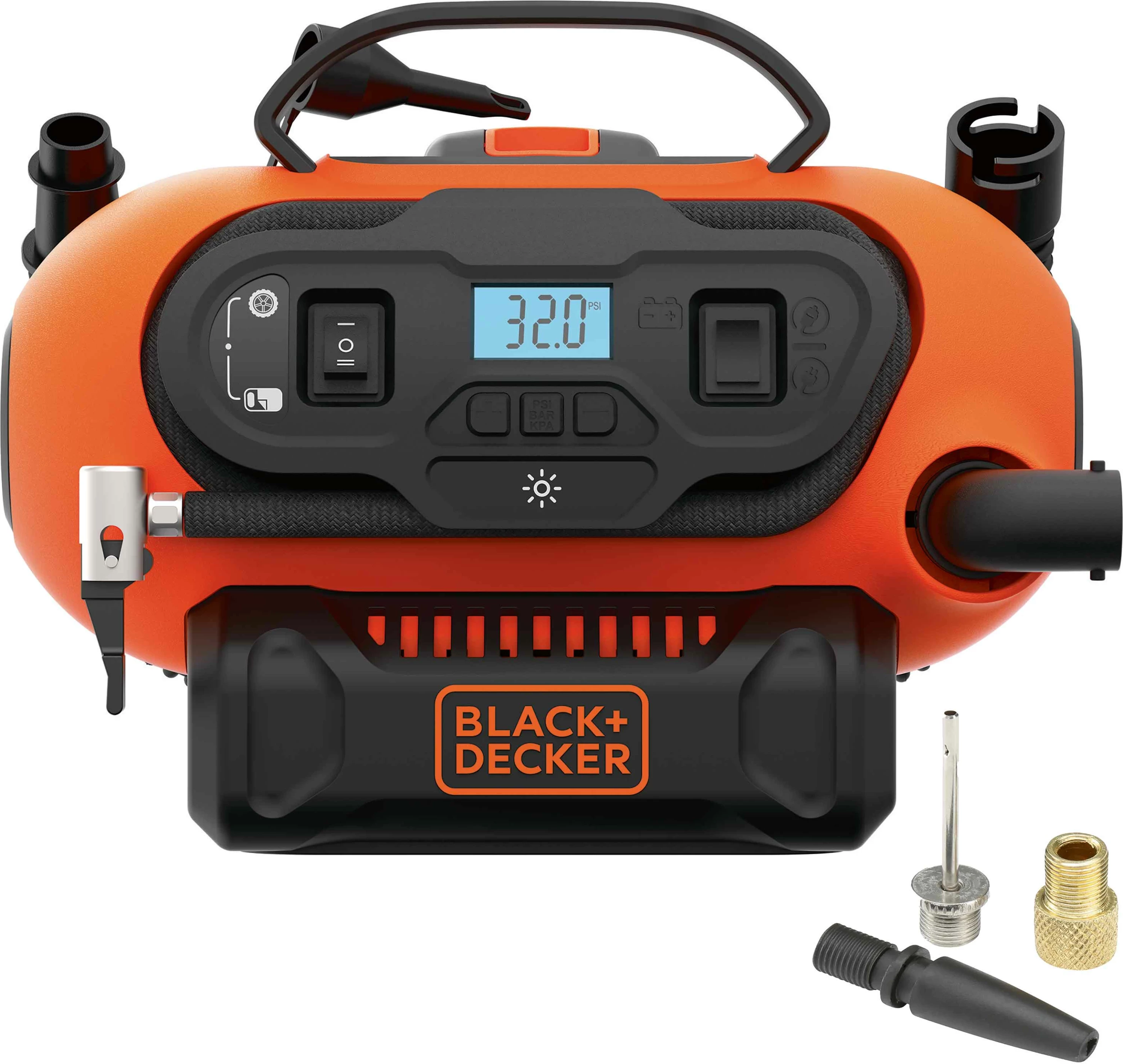 Kompresor ajri portativ Black&Decker BDCINF18N 18V 160 PSI, pa bateri/karikues, portokalli/zi