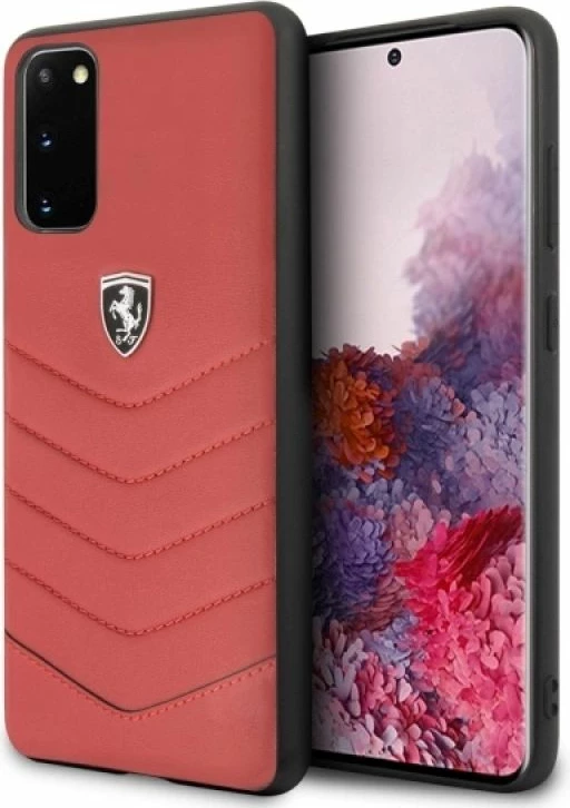 Kapak telefoni Ferrari Hardcase FEHQUHCS62RE Heritage për Samsung Galaxy S20 G980, i kuq
