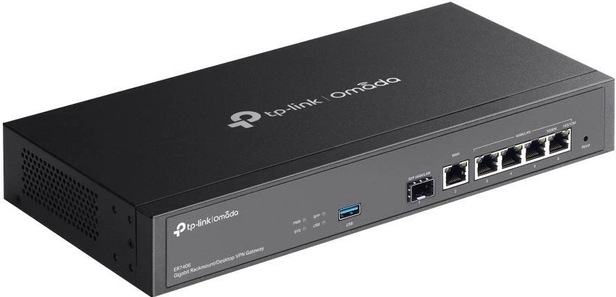 Router TP-Link ER7406, 4 porta LAN, 6 porta WAN, menaxhim me aplikacion, ngjyrë e zezë