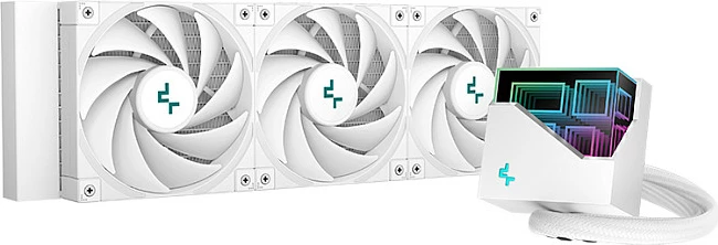 Ftohës uji AIO për procesor DeepCool LT720, 360mm, 3x120mm PWM ARGB, i bardhë