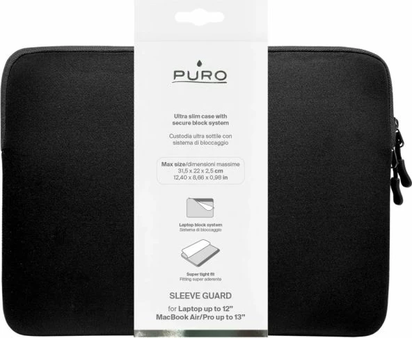 Çantë laptopi Puro Slim Guard 13", e zezë