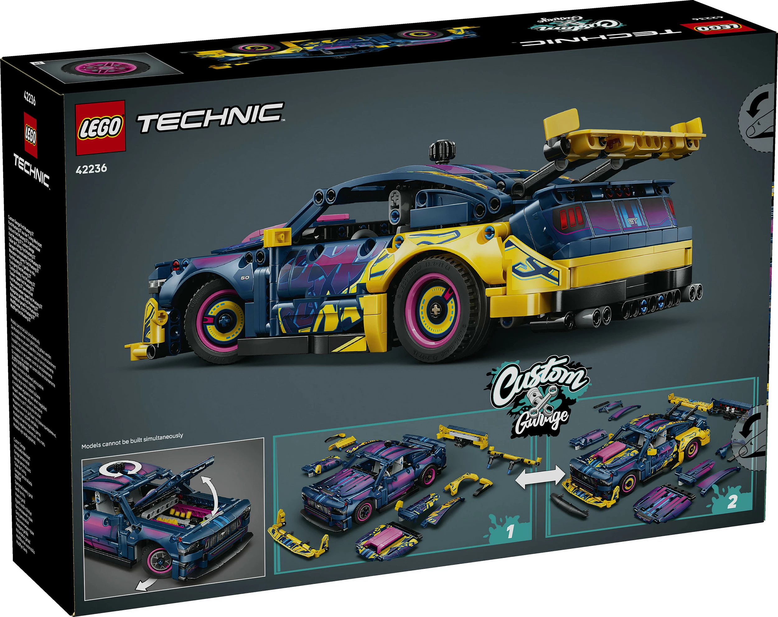 Set ndërtimi LEGO Technic 42236 Custom Garage Ford Mustang GT, 973 pjesë, 10+, shumëngjyrësh