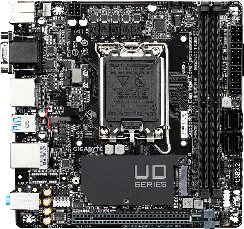 Pllakë amë Gigabyte H610I, Socket LGA1700, Mini-ITX