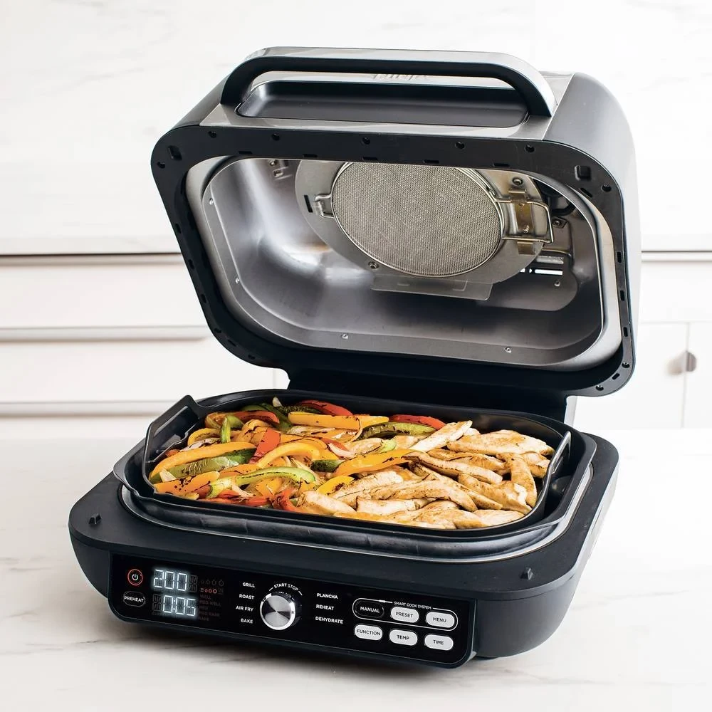 Grill elektrik me ajër të nxehtë, Ninja AG651, 3.8L, 2460W, 7 funksione, inox/zezë