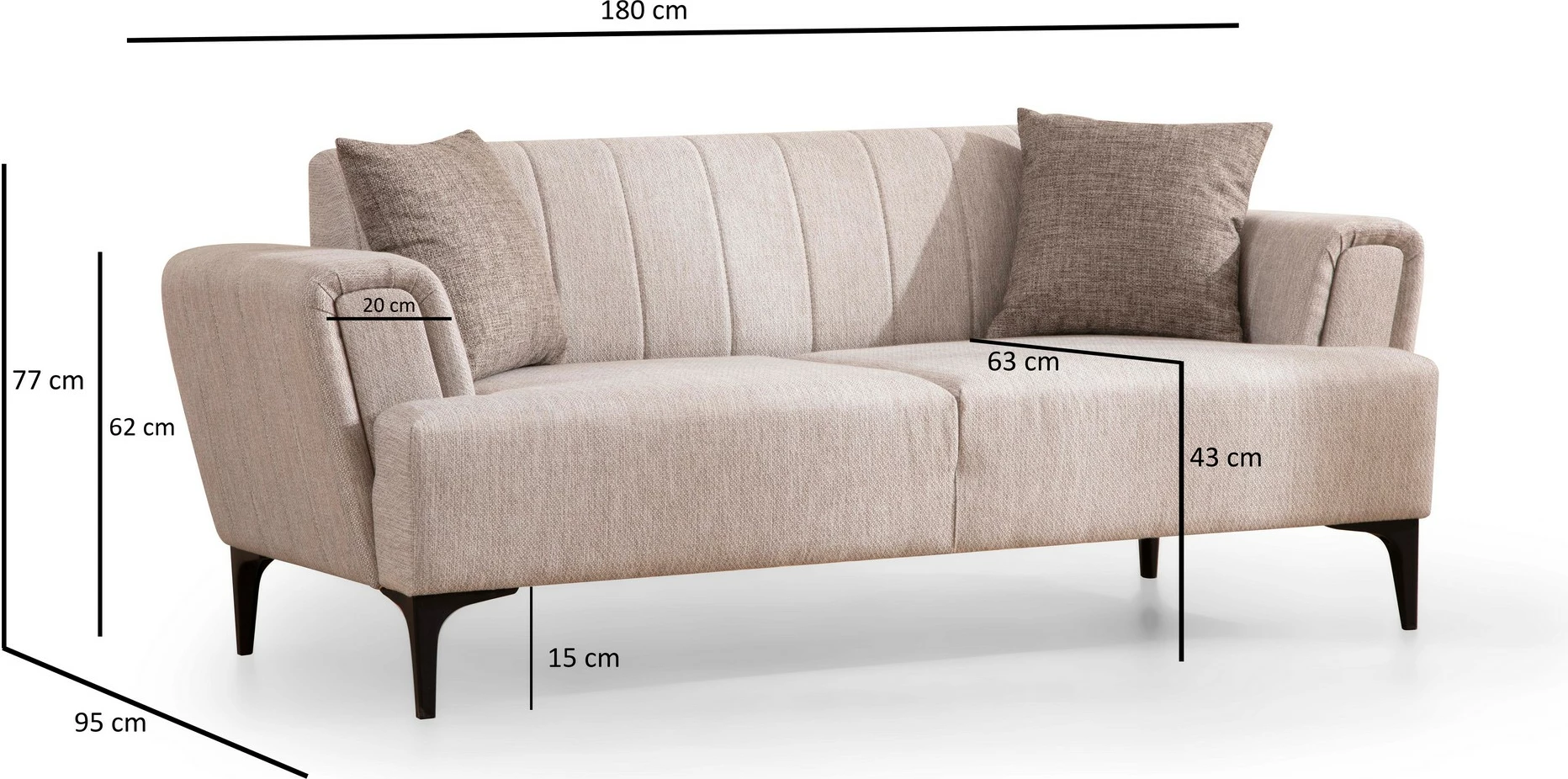 Divan dy vendësh Atelier del Sofa, Hamlet, bezhë