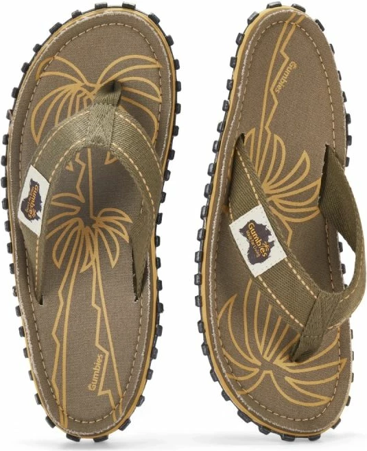 Flip-flopa për meshkuj Gumbies Islander Palm Leaf Khaki [Madhësia: 49]