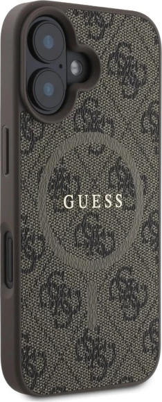 Mbështjellës Guess 4G Ring Classic Logo MagSafe për iPhone 16, Kafe