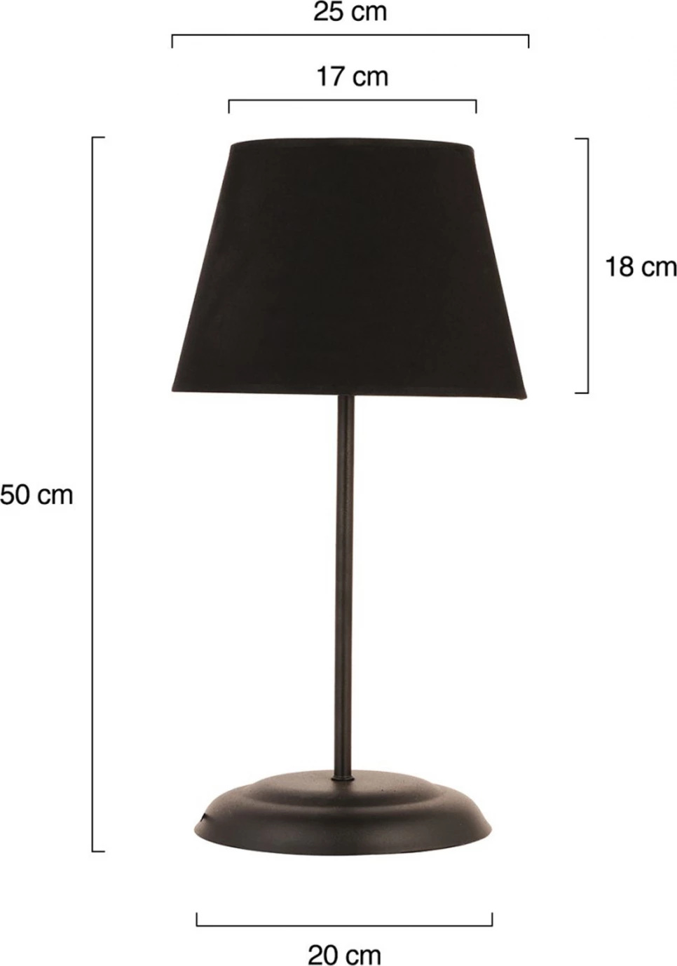 Llambë tavoline metalike e zezë FH7569.01 25x50Y cm