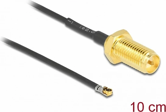 Kabllo antene DeLOCK 12654, RP-SMA në MHF 4L LK, 0.1 m, e zezë