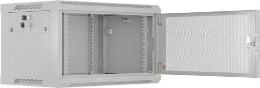 Kabinet rack muror, Lanberg WF01-6406-23S, 19-inch 6U, 600x450 mm, derë e perforuar, Flat Pack, gri RAL 7035