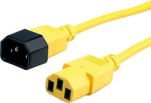 Kabllo rryme ROLINE Secomp 19081521, C14 në C13, 1.8 m, 10A/250V, e verdhë
