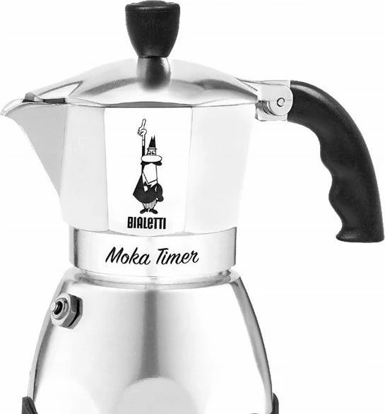 Aparat kafeje elektrike Bialetti Moka Timer 6 filxhanë 365 W, argjendtë