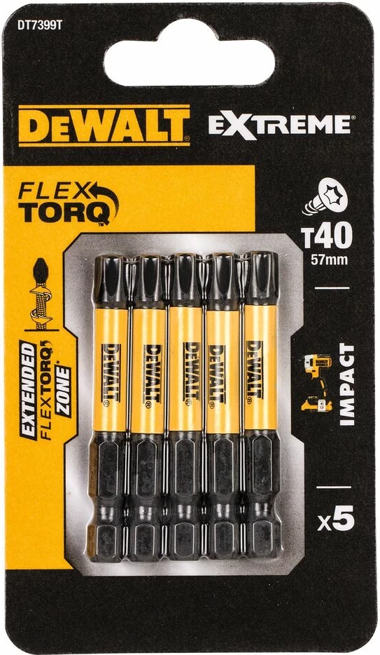 Set bita impact Torx DeWalt DT7399T T40 50mm, 5 copë