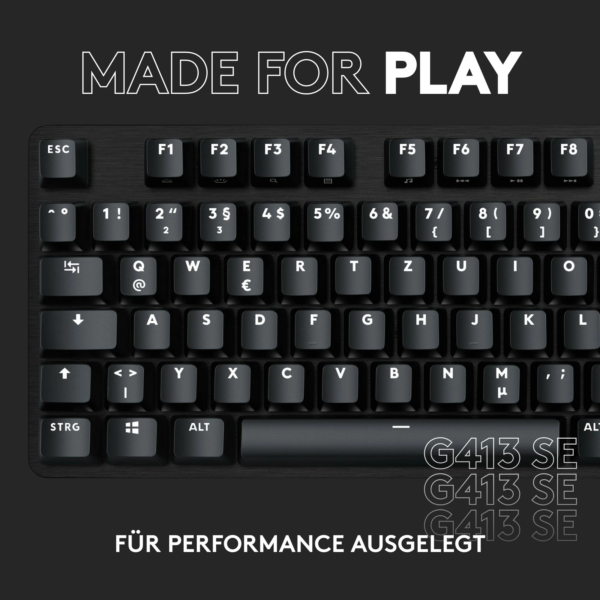 Tastierë mekanike Logitech G413 SE, full-size, ndriçim LED i bardhë, QWERTZ, e zezë