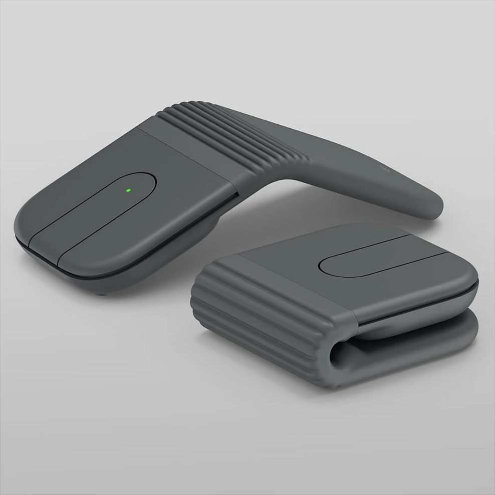 Maus Logitech Mobi Fold for Business, wireless RF+Bluetooth, 4000 DPI, USB-C, Graphite