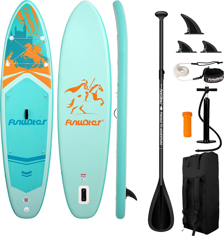 Dërrasë SUP e fryshme FunWater SUPFW70A 350×86×15 cm, turkeze, set me aksesorë