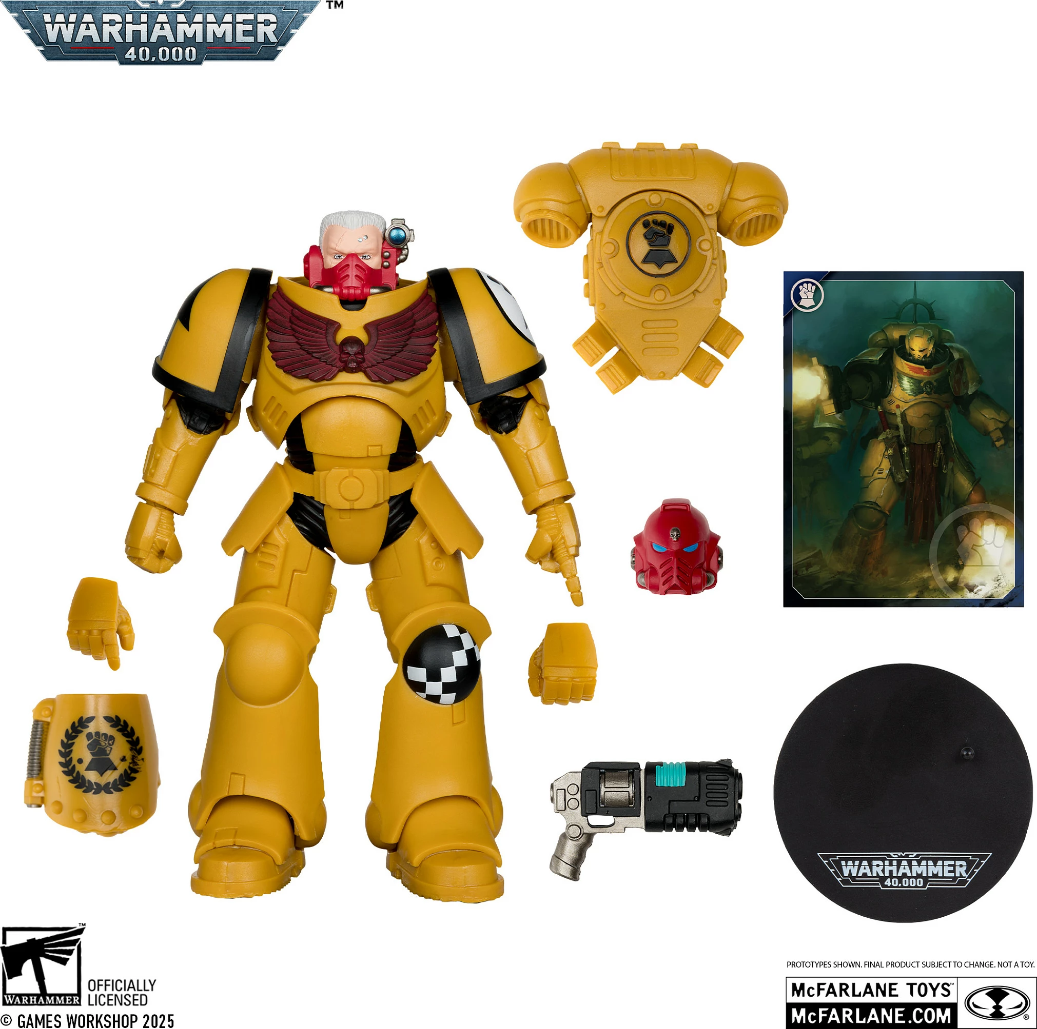 Figurinë aksioni McFarlane Warhammer 40,000 Intercessor Sergeant, 7 inç, e verdhë