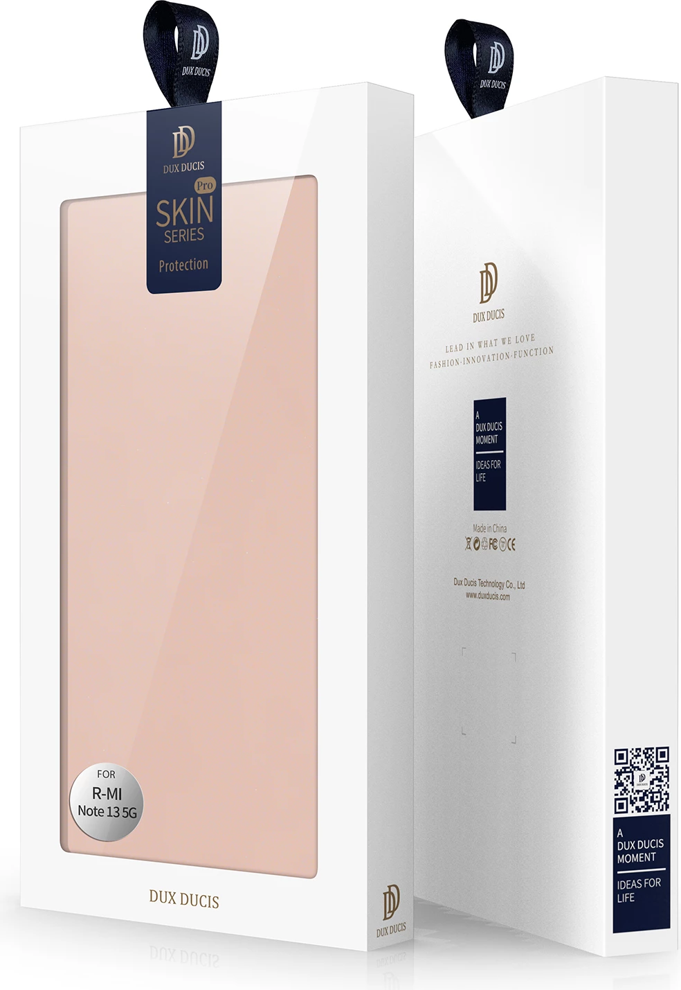 Mbështjellës Dux Ducis Skin Pro për Xiaomi Redmi Note 13 5G, me kapak dhe xhep për kartelë, Rozë