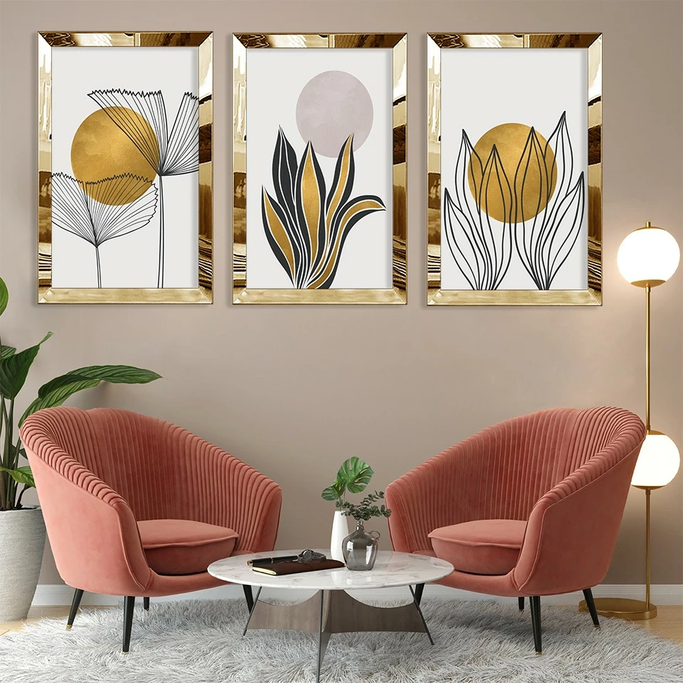 Pikturë dekorative MDF-Plexiglass (3 copë), Wallity, Huhu400, 40x60cm