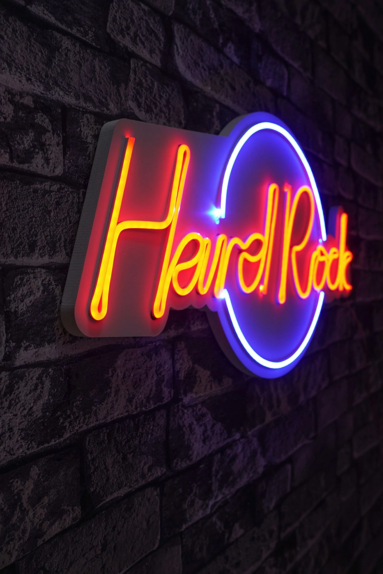 Dritë dekorative murale LED, plastikë, Hard Rock, ngjyrë kaltër dhe e kuqe