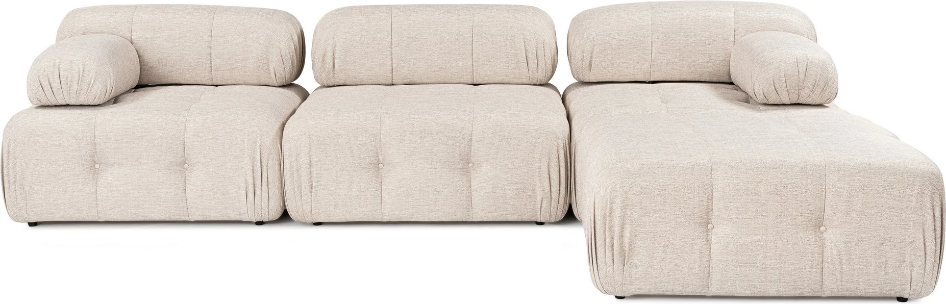 Këndare Atelier del Sofa Doblo 3 ulëse me pouffe, ngjyrë kafe e çelët