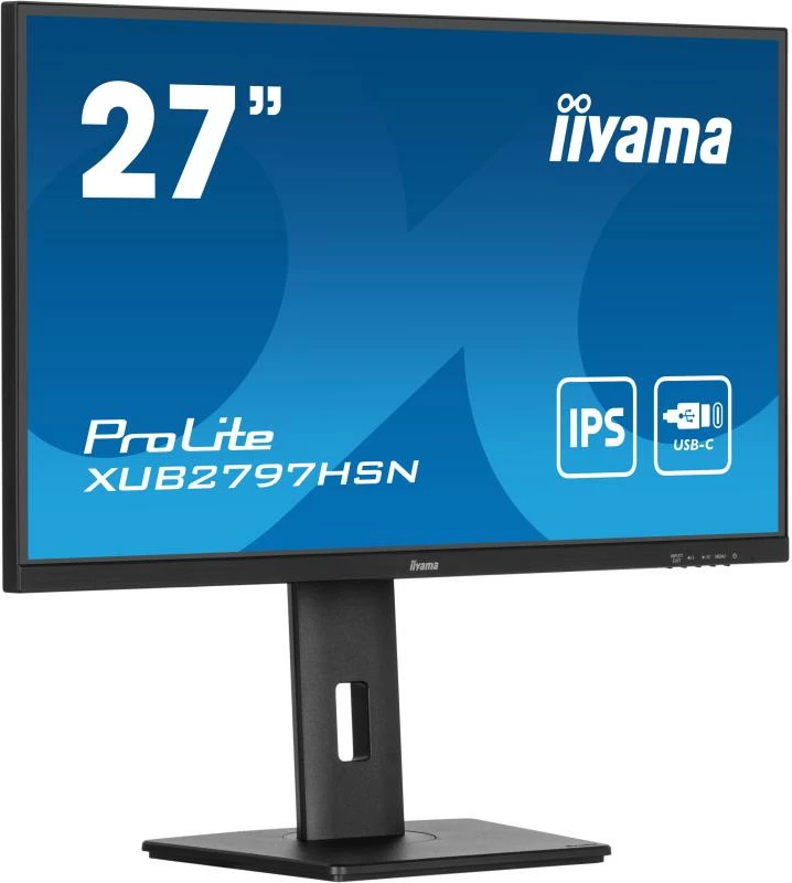 Monitor, iiyama ProLite XUB2797HSN-B2 27" IPS USB-C dock me rrjetë LAN dhe DisplayPort-out, lartësi e rregullueshme, e zezë