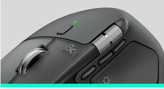 Maus Logitech MX Master 4 for Business, pa kabllo RF + Bluetooth, 8000 DPI, Logi Bolt, grafit