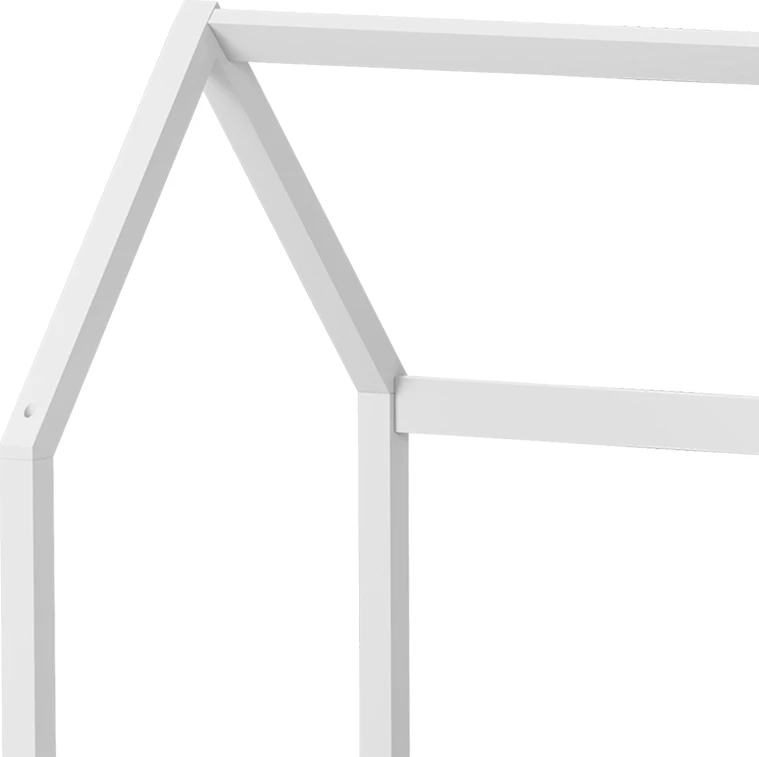 Krevat për fëmijë Montessori me parmakë, dru pishe, ngjyrë e bardhë, 70x140cm