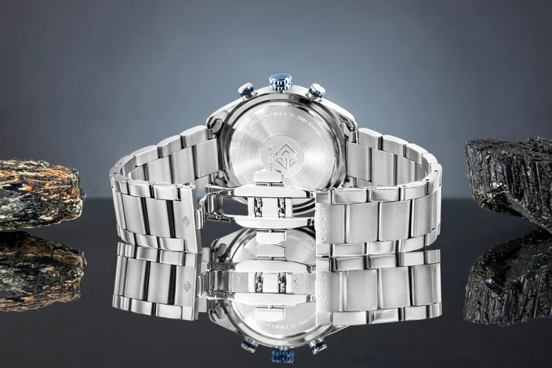 Orë dore meshkuj Giewont GW9580-B3, argjendtë/kaltër