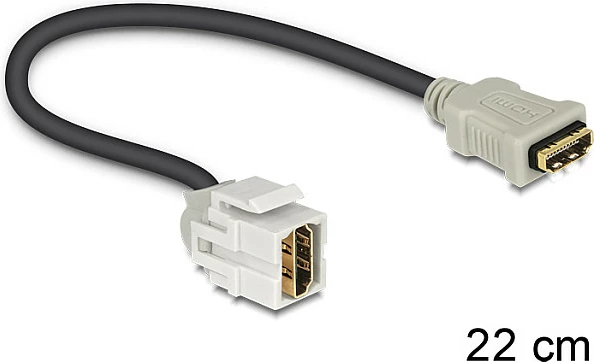 Modul Keystone HDMI DeLOCK, HDMI-A femër/femër, 0.22 m, i zi