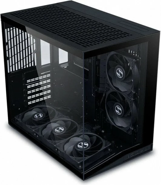Kasë Lian Li O11 Dynamic Mini V2 Flow O11DMIV2FX, mini tower, tempered glass, ATX, USB-C, e zezë