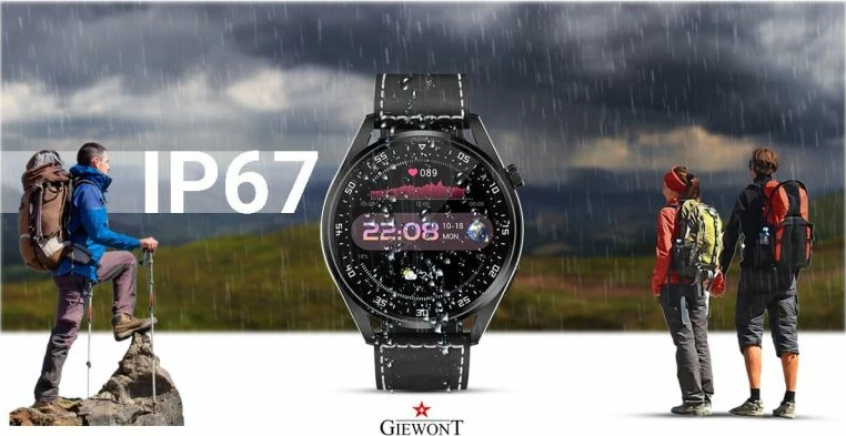 Smartwatch Giewont për meshkuj, i zi