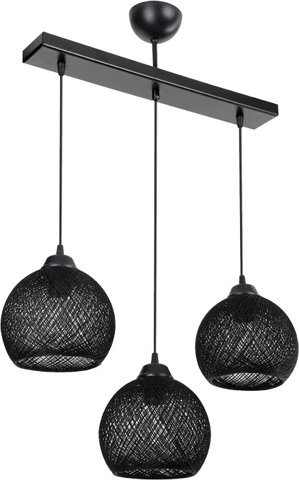 Llambë tavanore me tre drita PWL-0973 II E27 e zezë 50x18x85cm