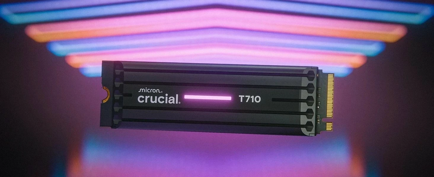 SSD Crucial T710 CT1000T710SSD5 1TB M.2 2280 PCIe x4 Gen5 NVMe me heatsink, e zezë