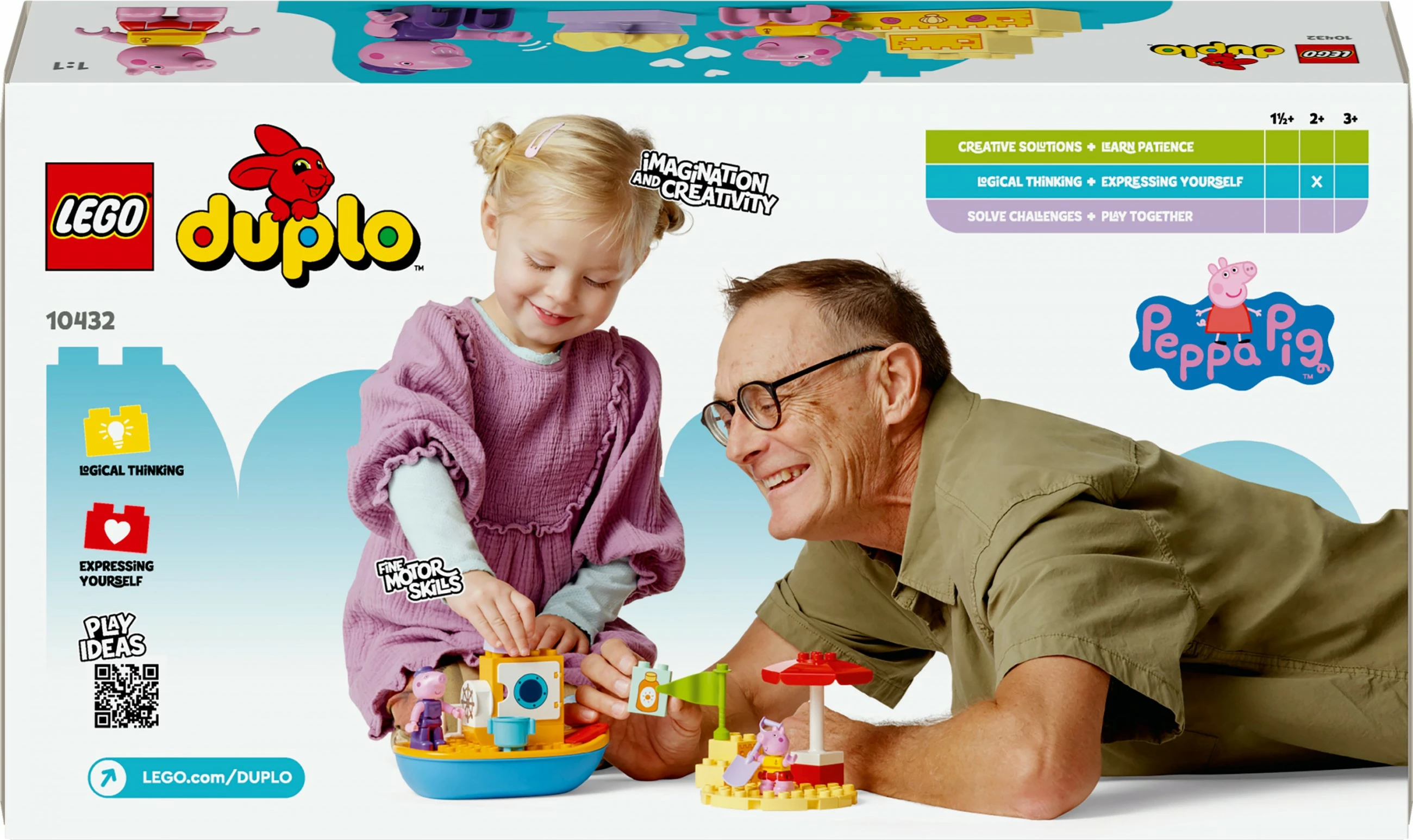Set ndërtimi LEGO DUPLO 10432 Peppa Pig Boot Trip, 23 pjesë, multikolor