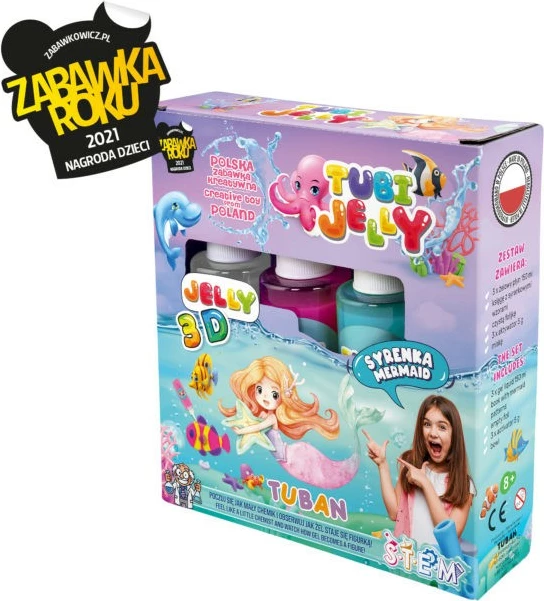 Set kreativ TUBAN Tubi Jelly 3D, Mermaid, 3 ngjyra, për vajza