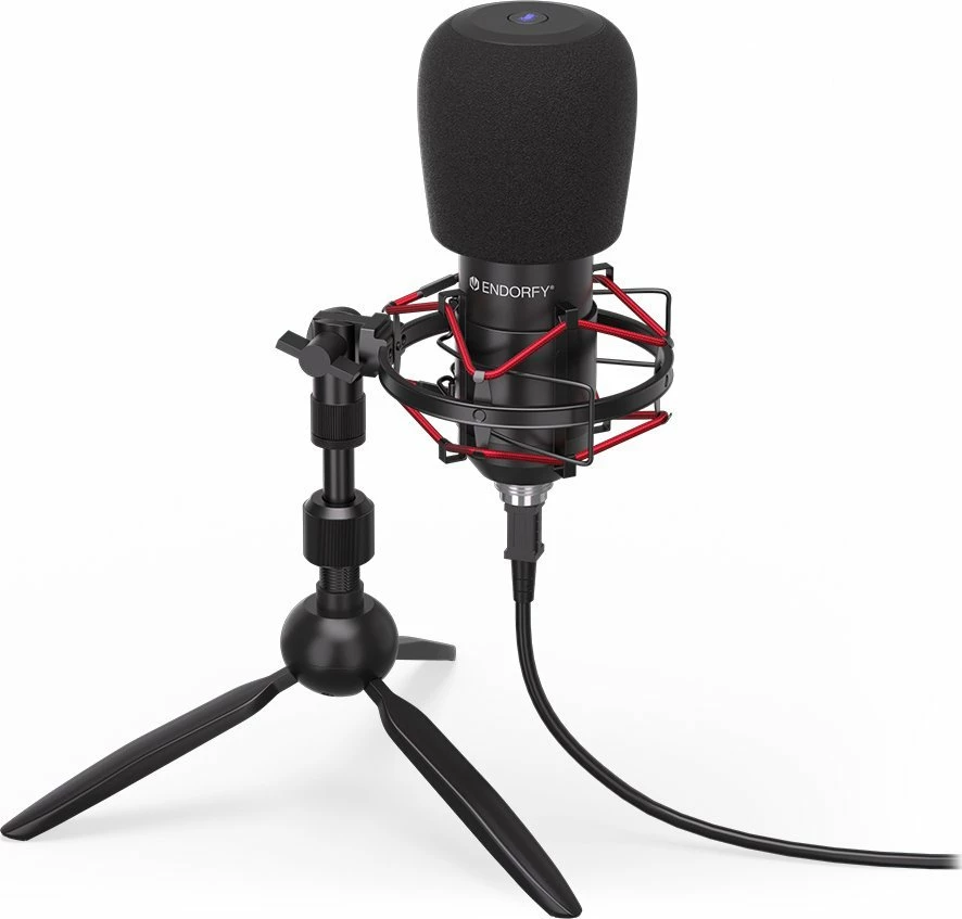 Mikrofon Endorfy Solum Streaming T EY1B003, USB, kardioid, me tripod, zi/kuqe