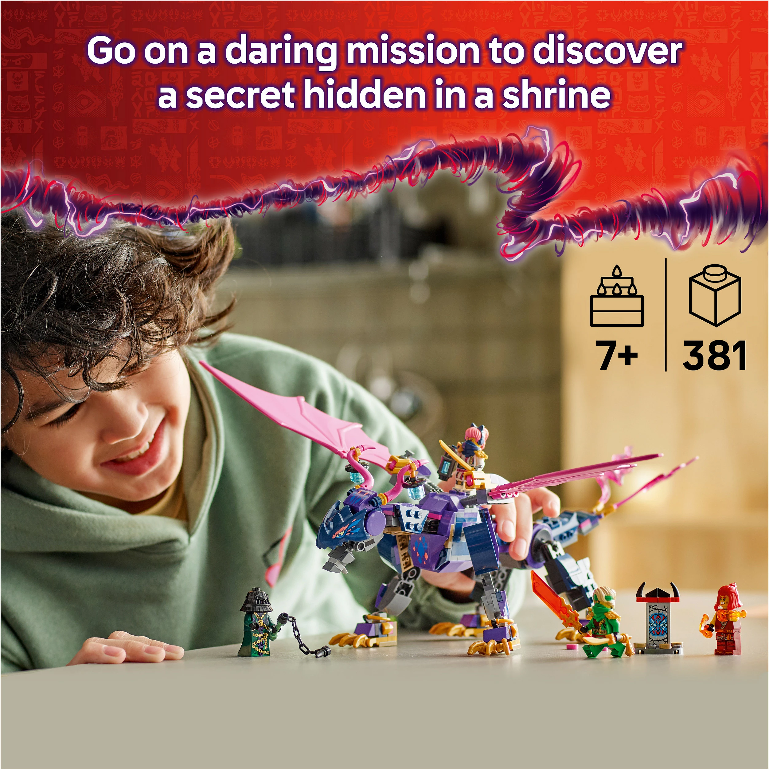 Set ndërtimi LEGO NINJAGO 71842 Rontu Master Dragon, 381 copë, 7+, shumëngjyrësh