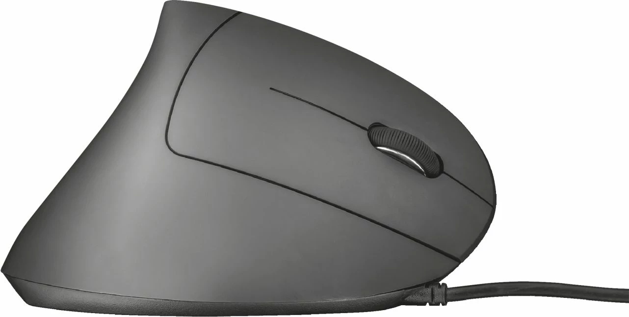 Maus ergonomik vertikal Trust Verto 22885 1600 DPI USB, 6 butona, për të djathtë, e zezë